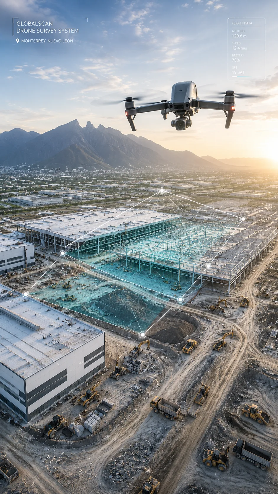 Seguimiento de obra con dron — monitoreo aéreo de construcción en Monterrey